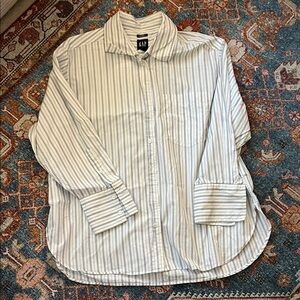 GAP White Shirt with Blue Stripes